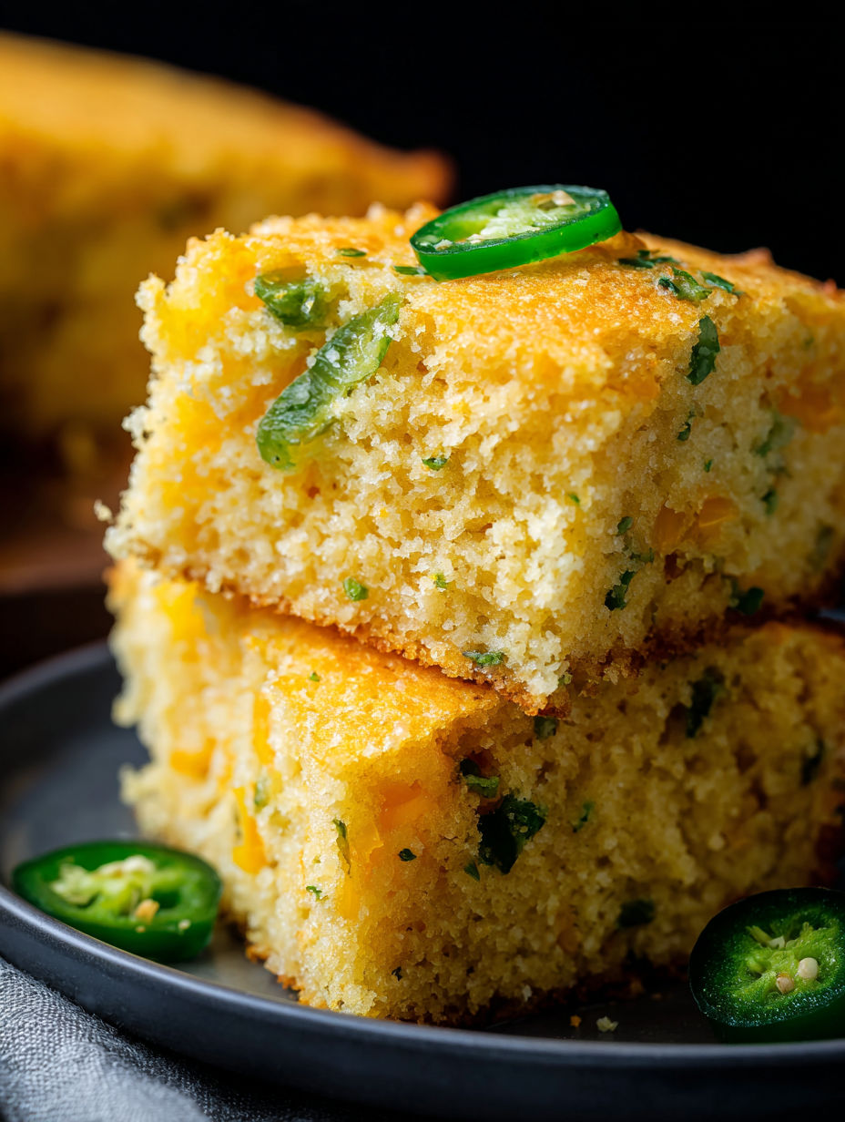 A slice of jalapeño cornbread.