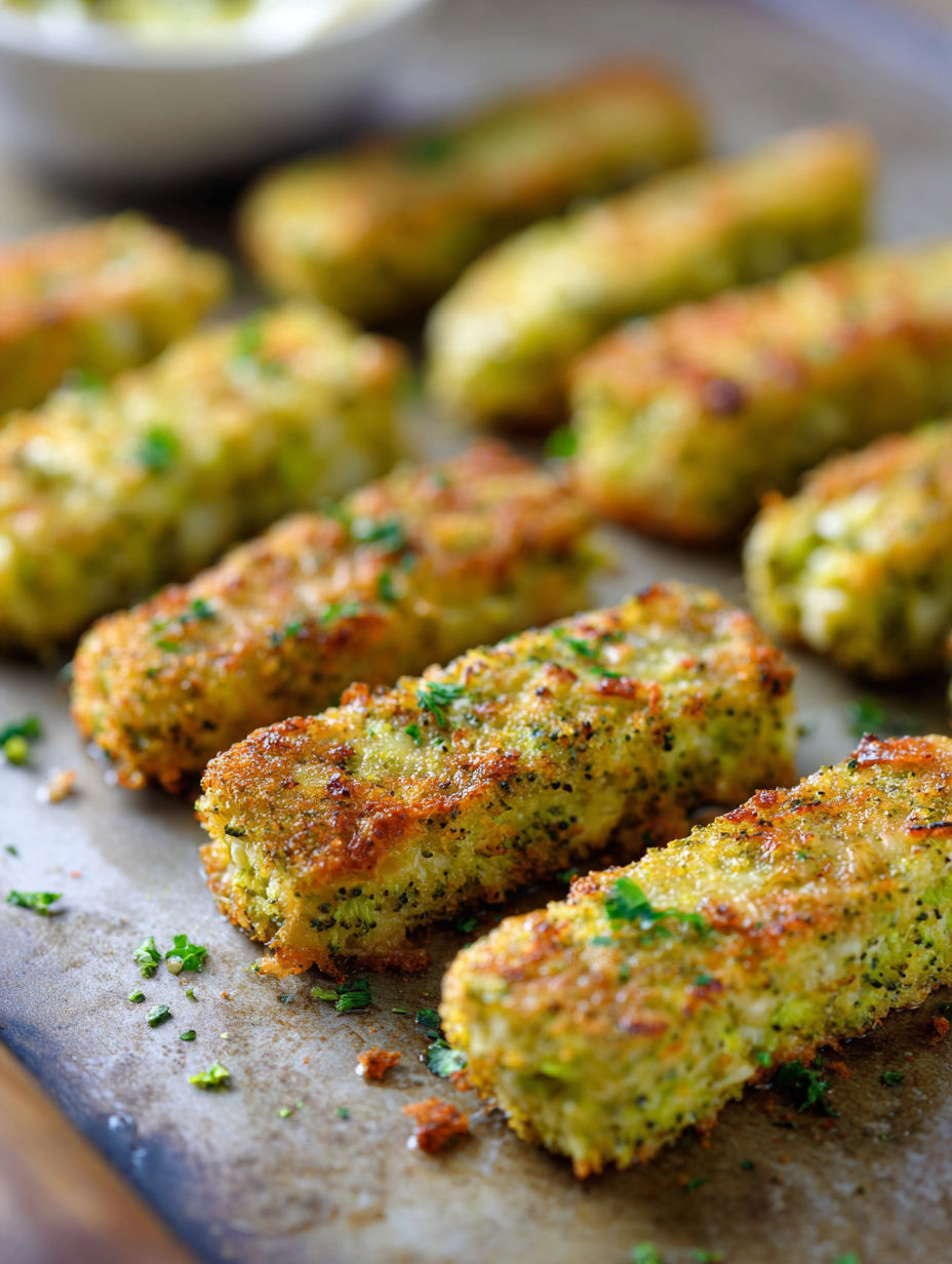 A plate of kid friendly broccoli cheese sticks.