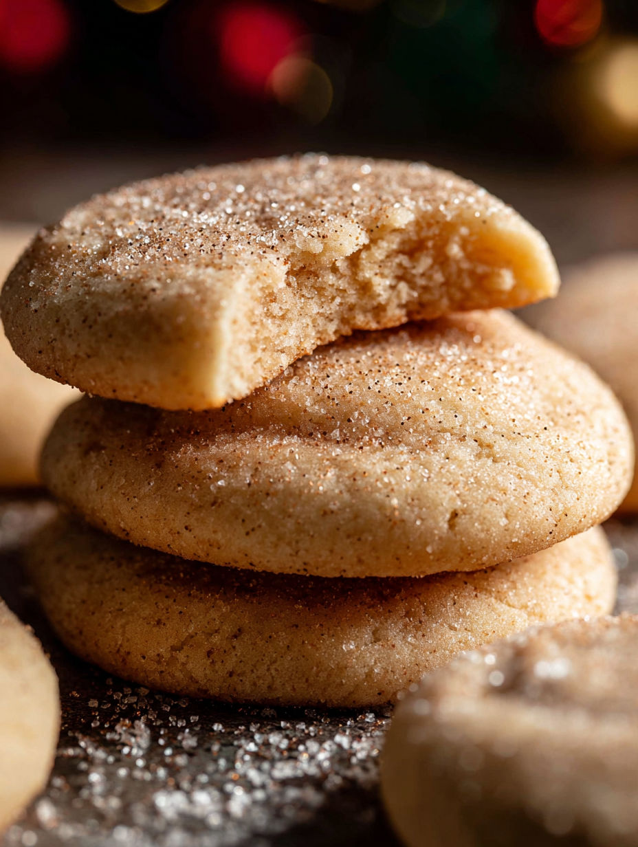 A stack of chewy sugar cookies.