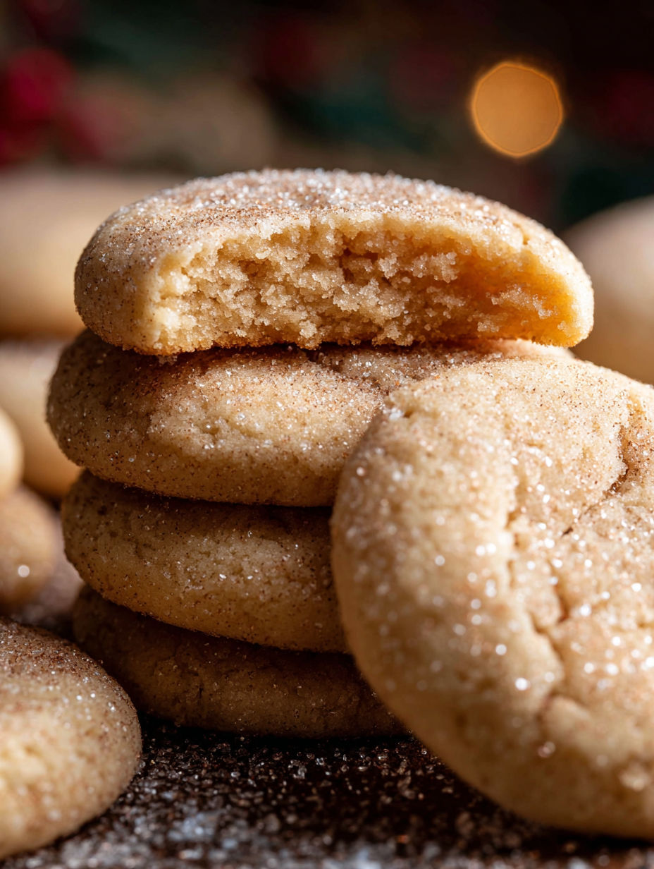 A stack of chewy sugar cookies.
