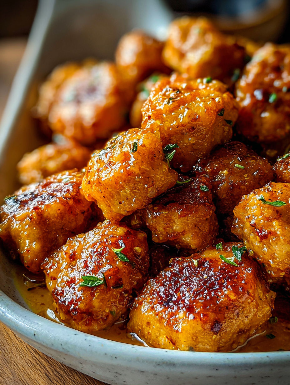 A bowl of cowboy butter chicken bites.