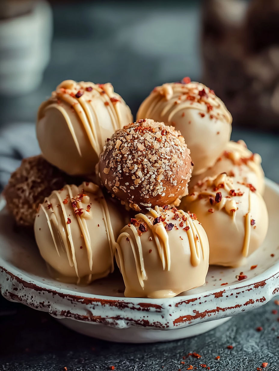 A plate of gingerbread truffles.