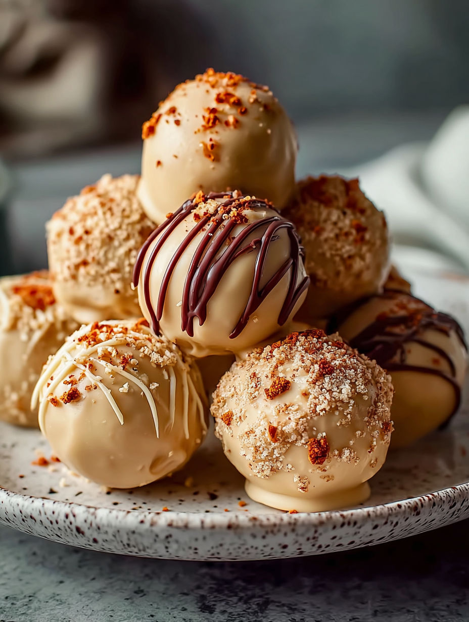 A plate of gingerbread truffles.