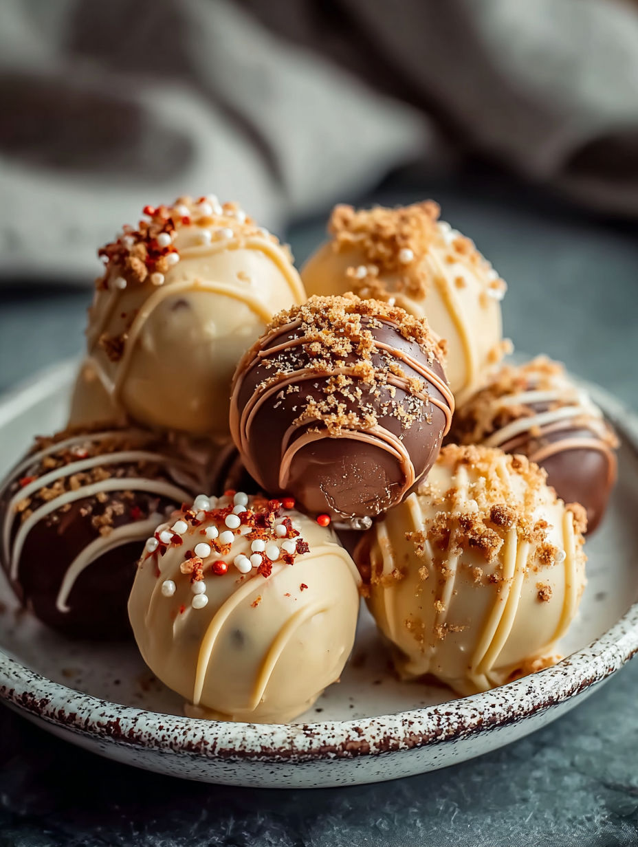 A plate of gingerbread truffles.