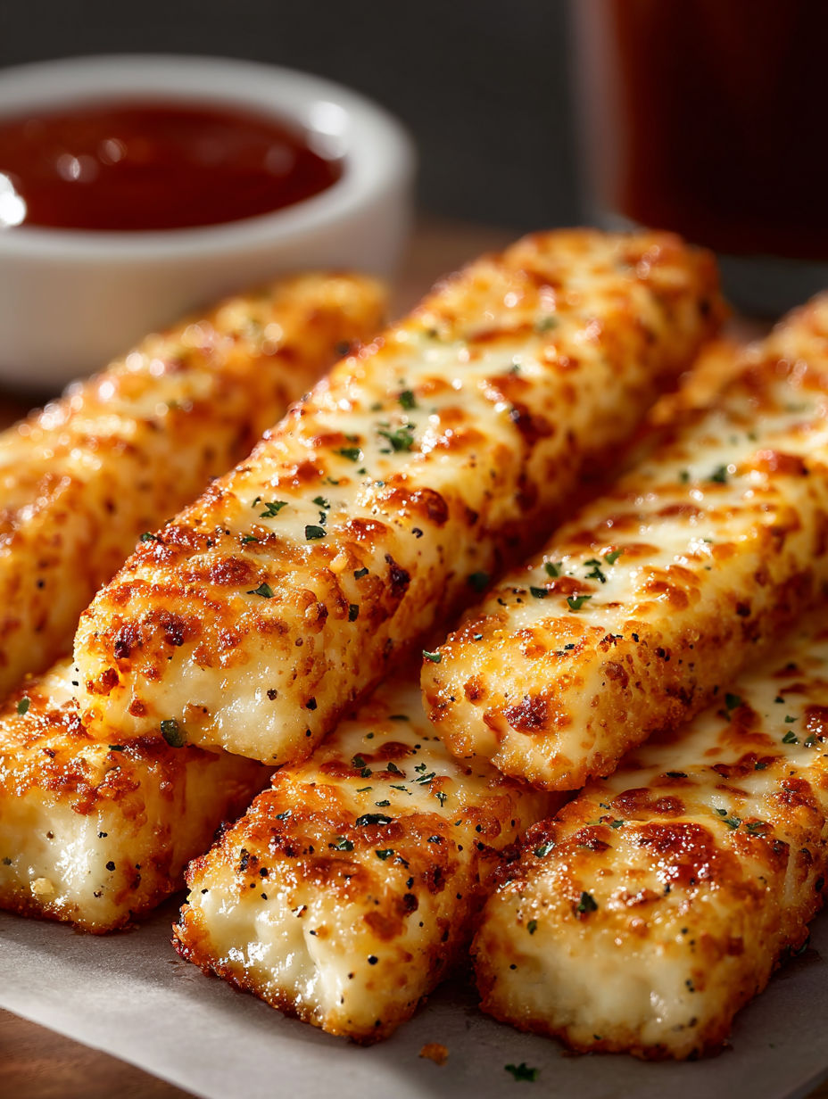 A plate of cheese sticks from Pizza Hut.