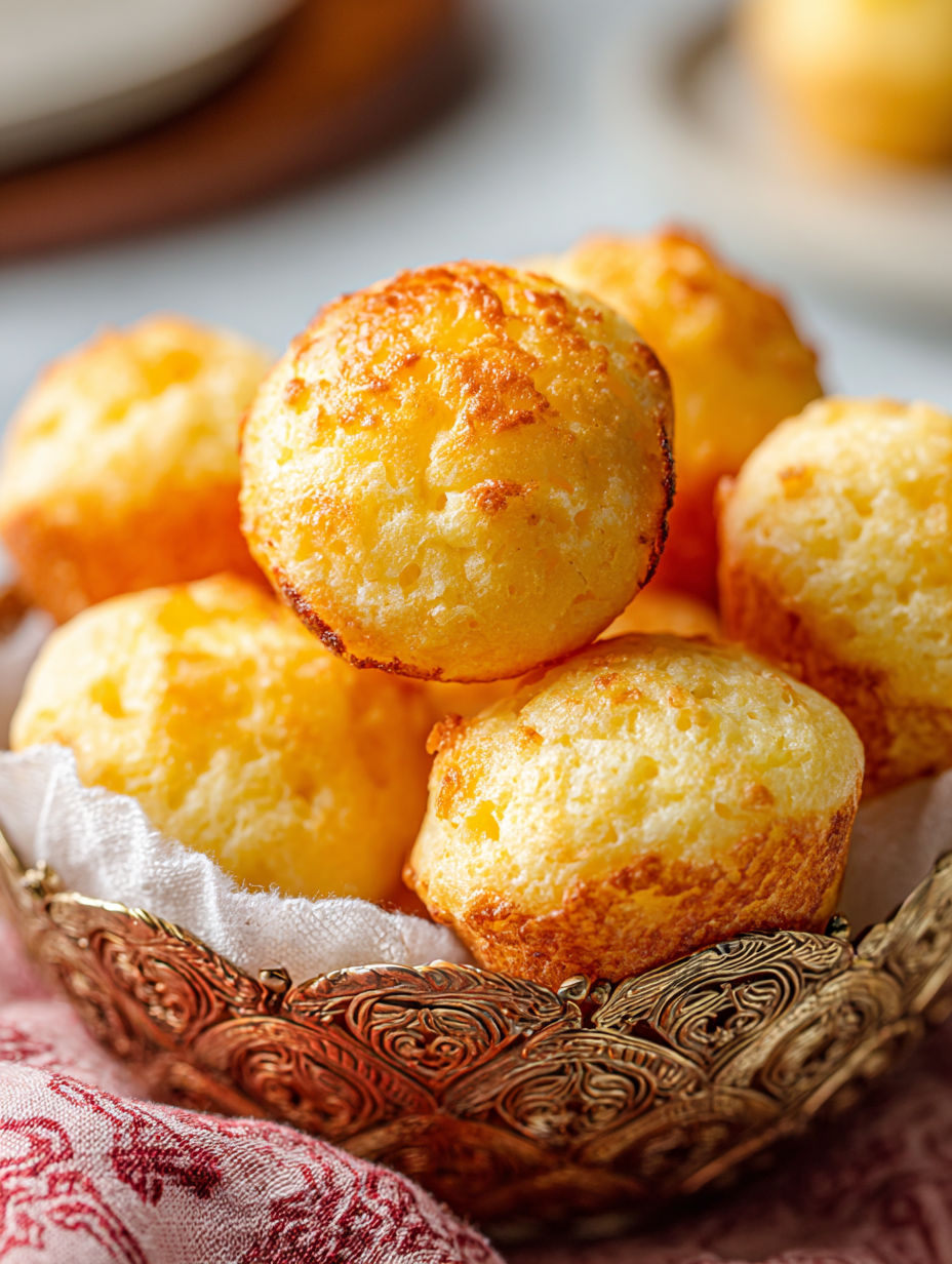 A basket of cheese bread.
