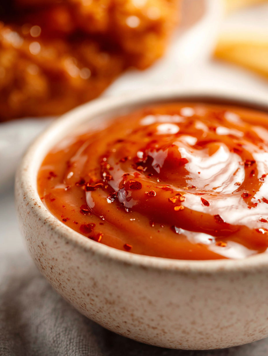 A bowl of red sauce.