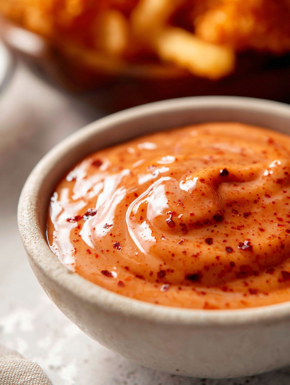 A bowl of red sauce.