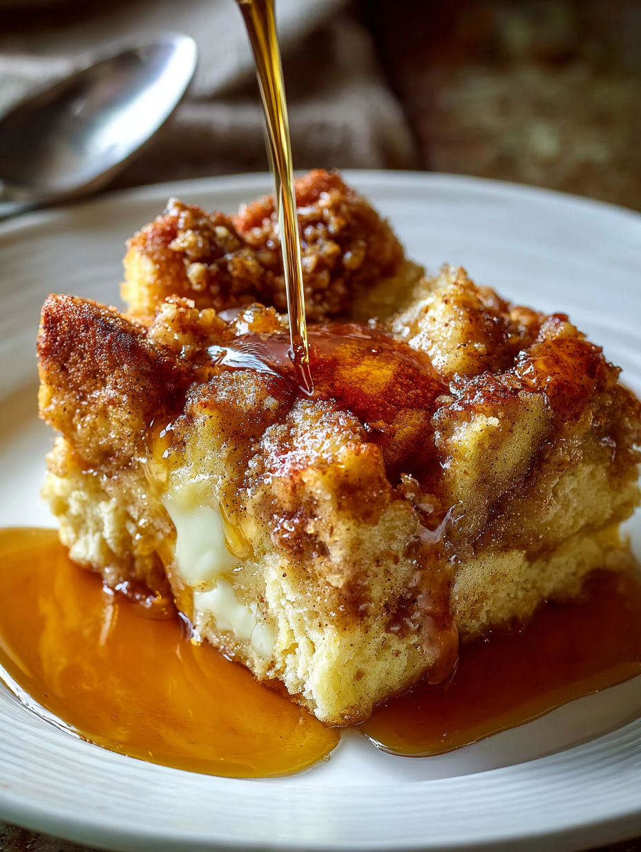 A close up of a delicious Keto French Toast Casserole.