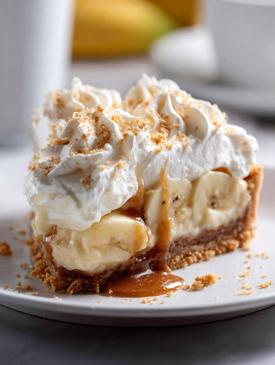 A slice of banana cream pie.