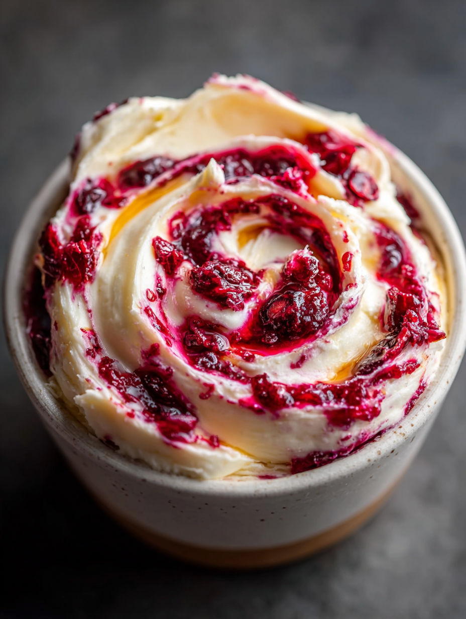 A cup of Christmas Cranberry Honey Butter.