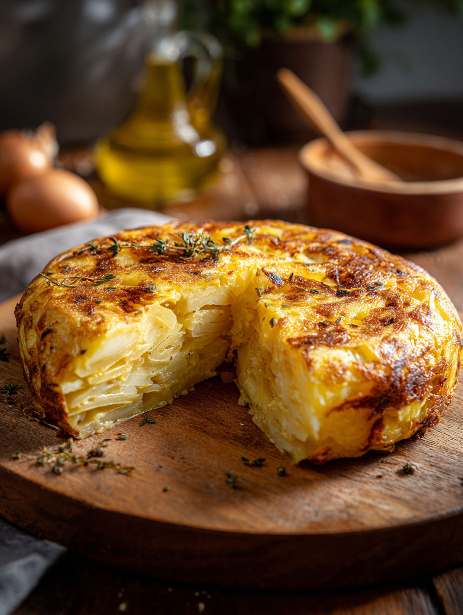 A slice of Spanish Tortilla Española.