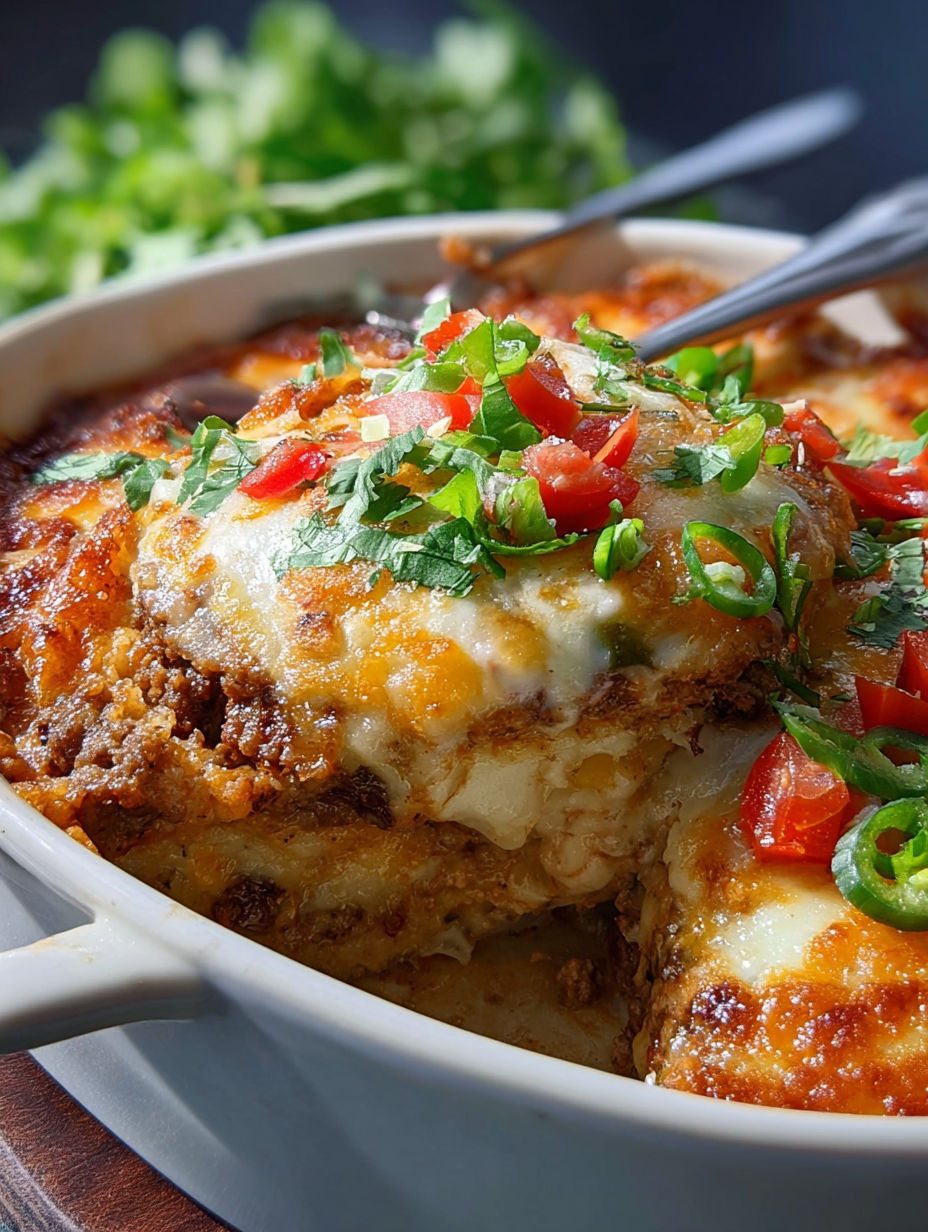 A bowl of food with a fork and a knife.