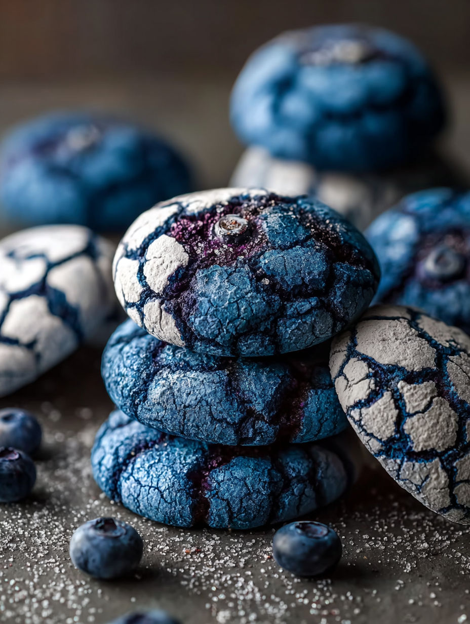 Blueberry crinkle cookies.