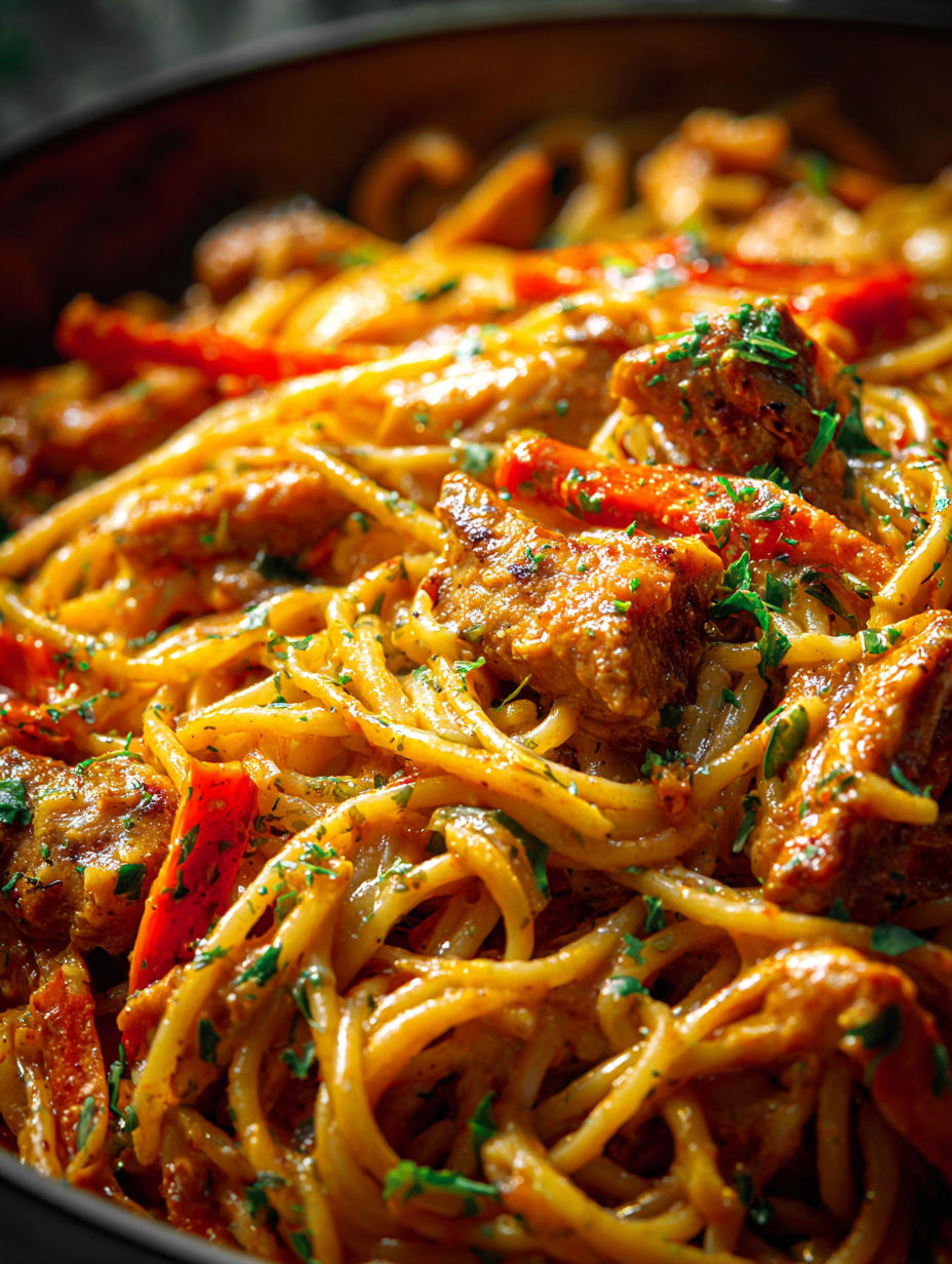 A delicious meal of Cowboy Butter Chicken Pasta.