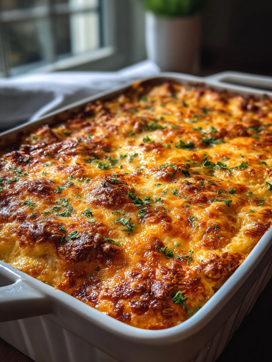 A dish of Keto Chicken Enchiladas Casserole.