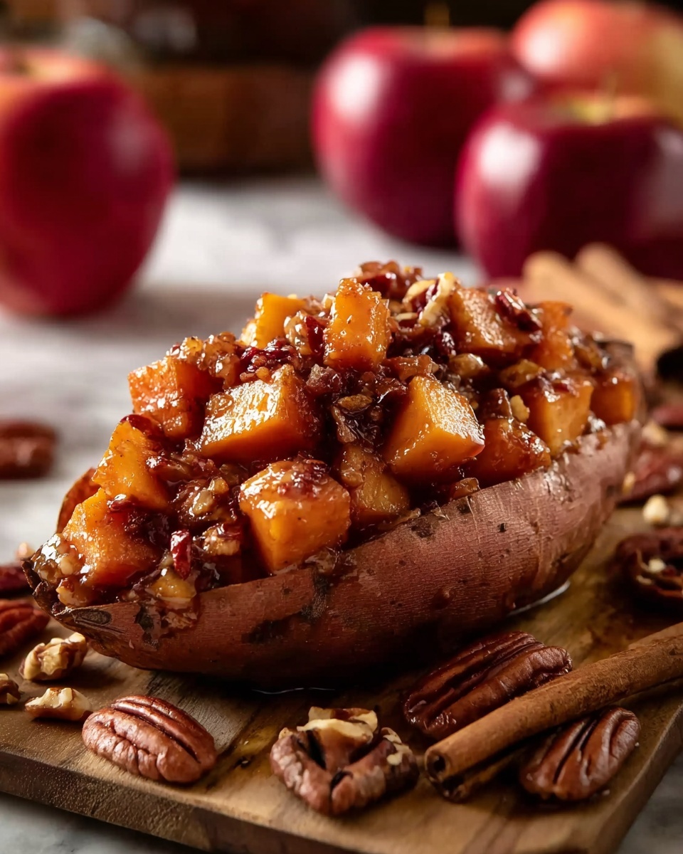 Sweet potatoes with a spiced apple topping.