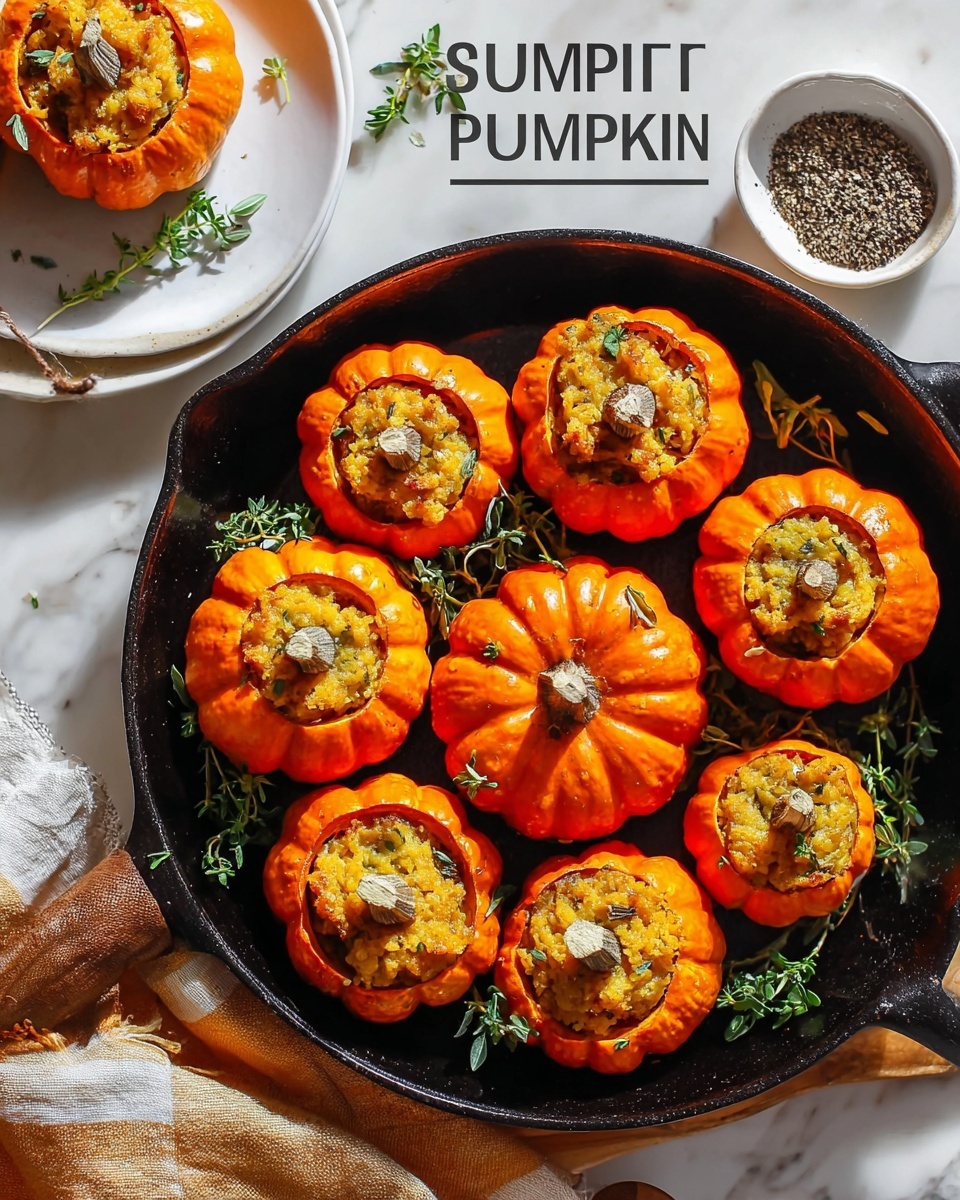 A pan of stuffed mini pumpkins.