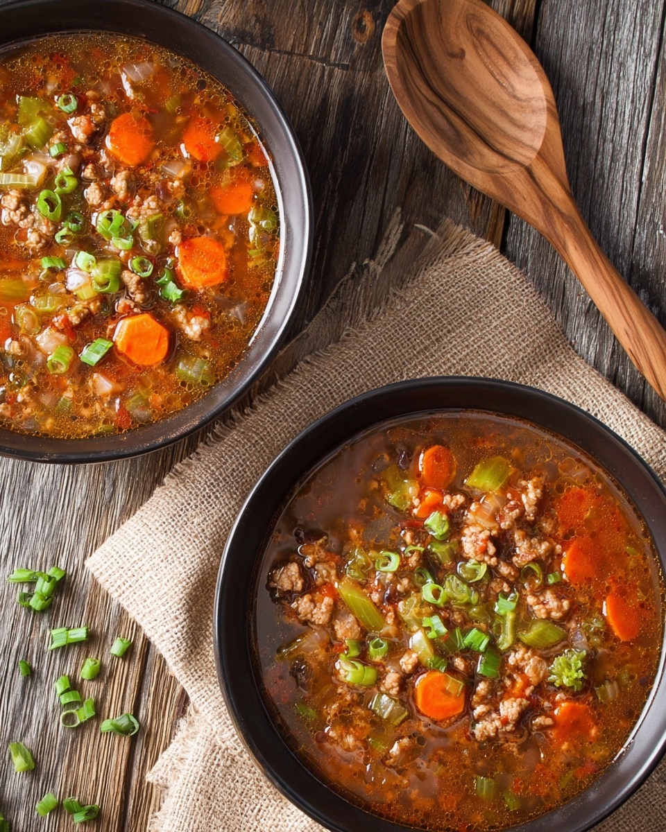 Two bowls of Italian Turkey Burger Soup.