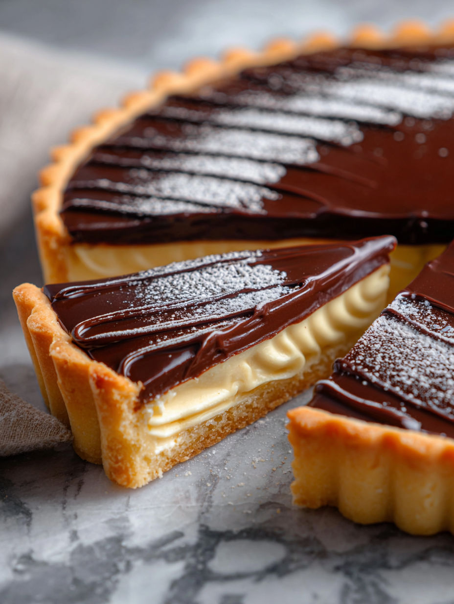 A slice of chocolate eclair pie.