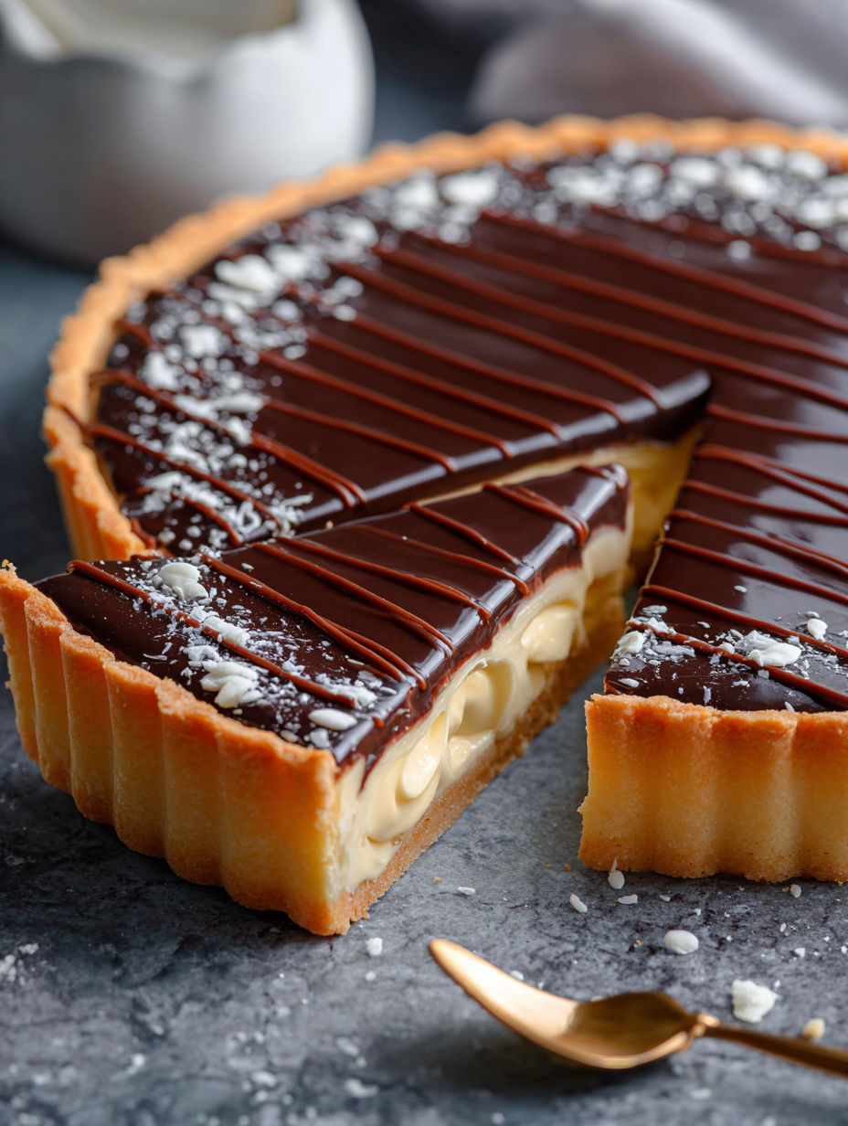 A slice of chocolate eclair pie.