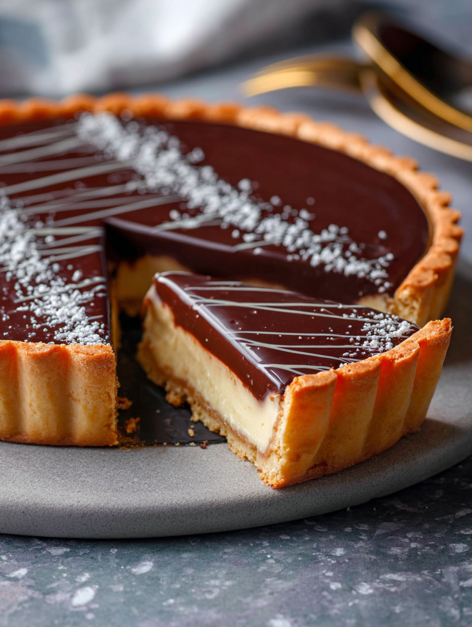 A slice of chocolate eclair pie.