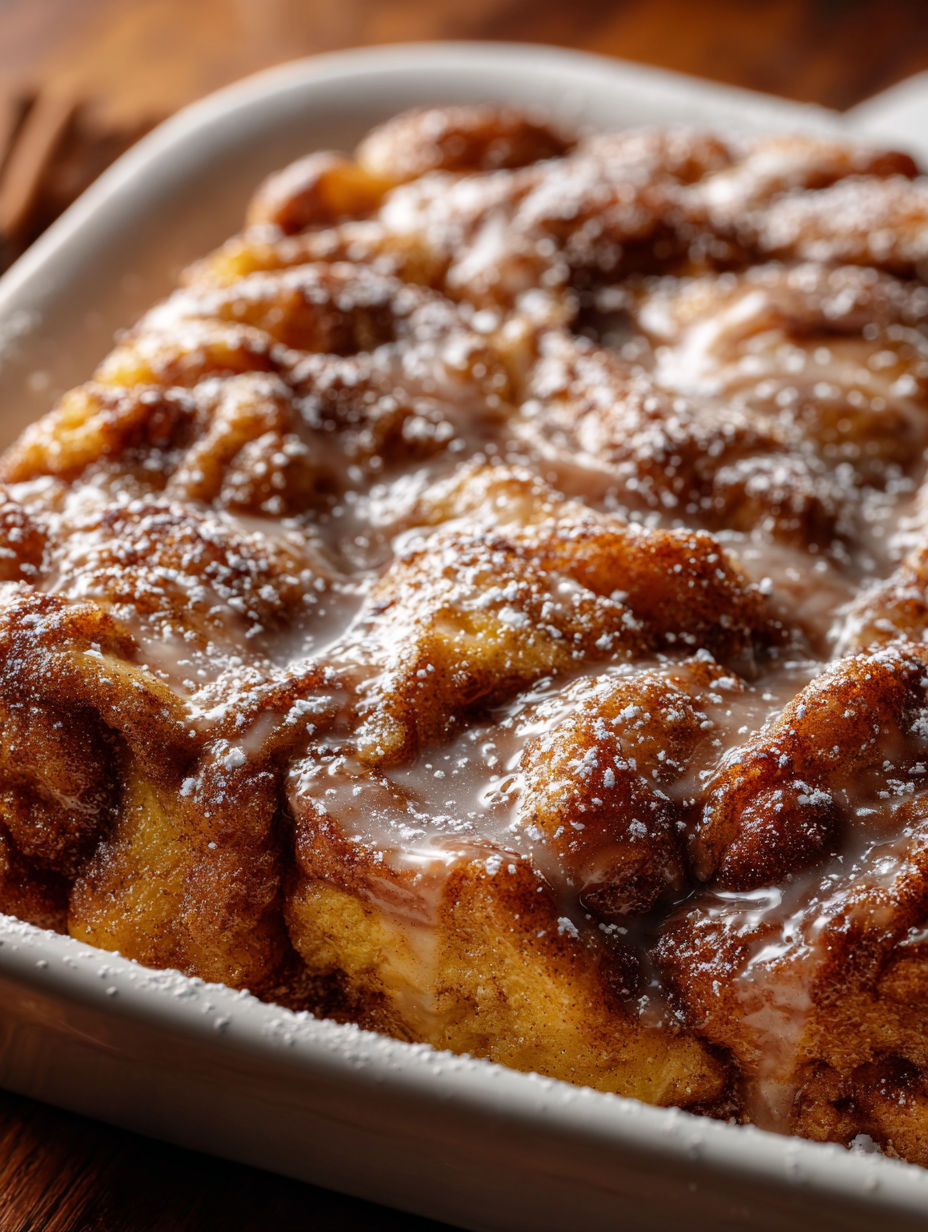 A close up of a delicious apple fritter cake.