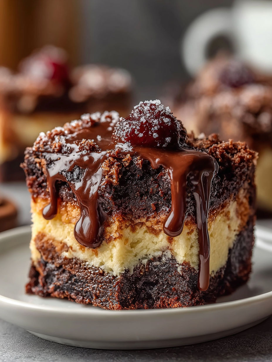 A slice of Irresistible Earthquake Cake.