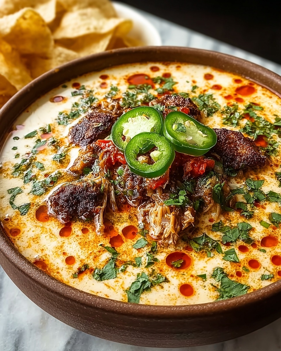 A bowl of creamy jalapeño white chicken chili.