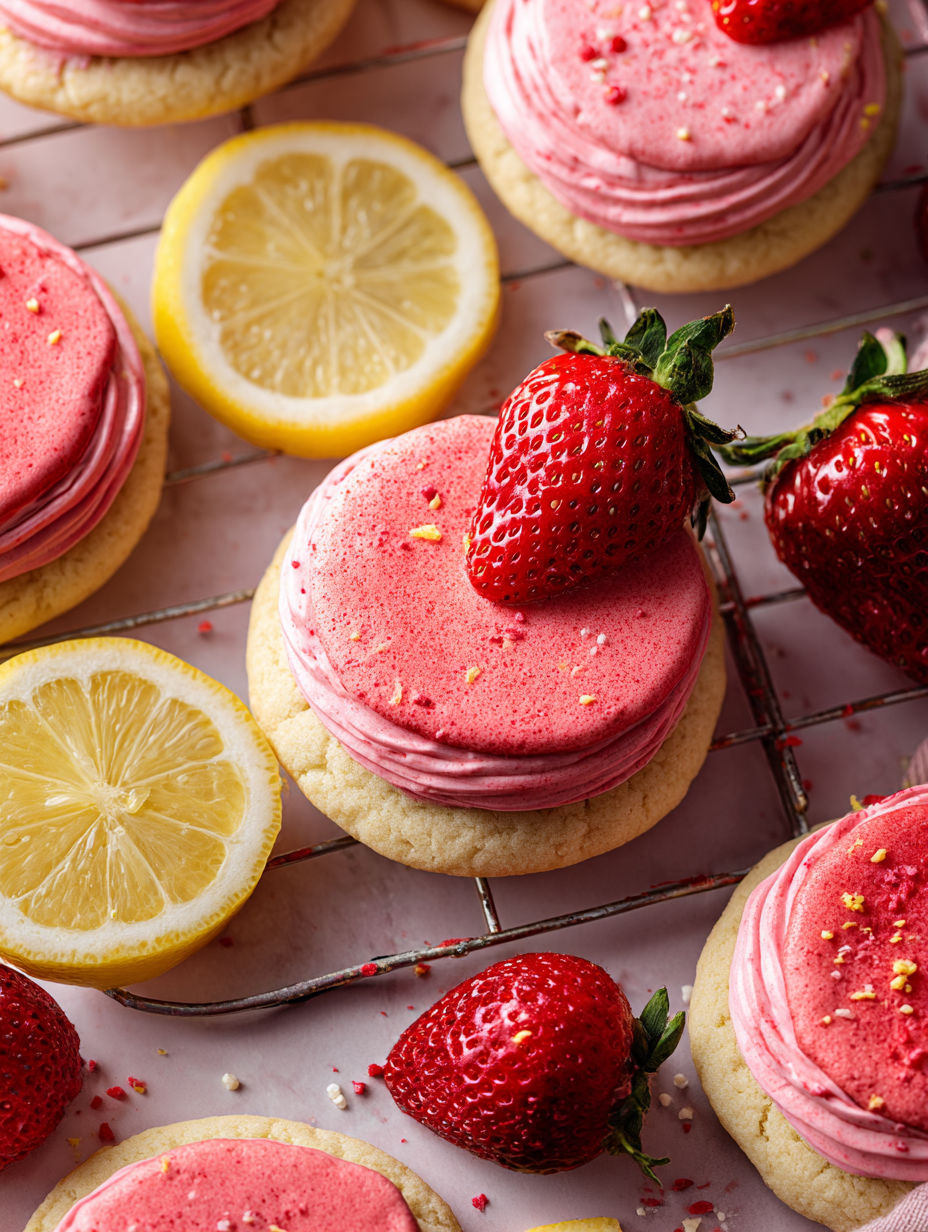 A cookie with a slice of lemon on top.