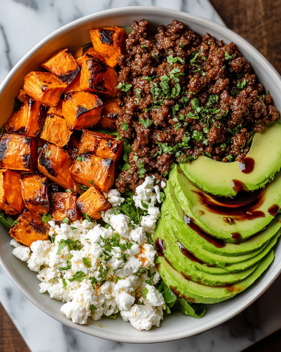 A bowl of food with a variety of ingredients.