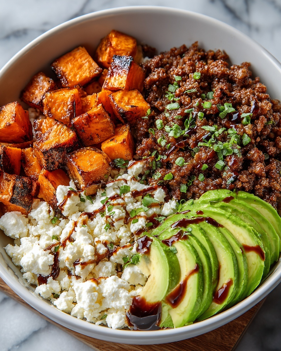 A bowl of food with a variety of ingredients.