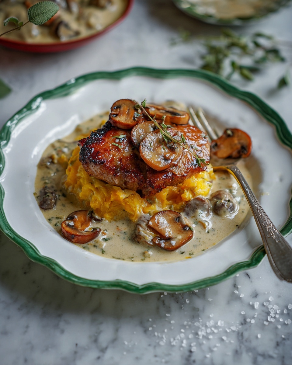 A plate of food with a herb roasted chicken.