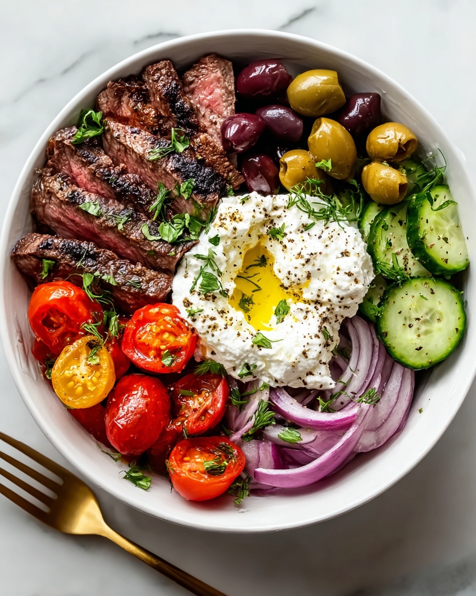 A white bowl filled with a variety of vegetables and meat.