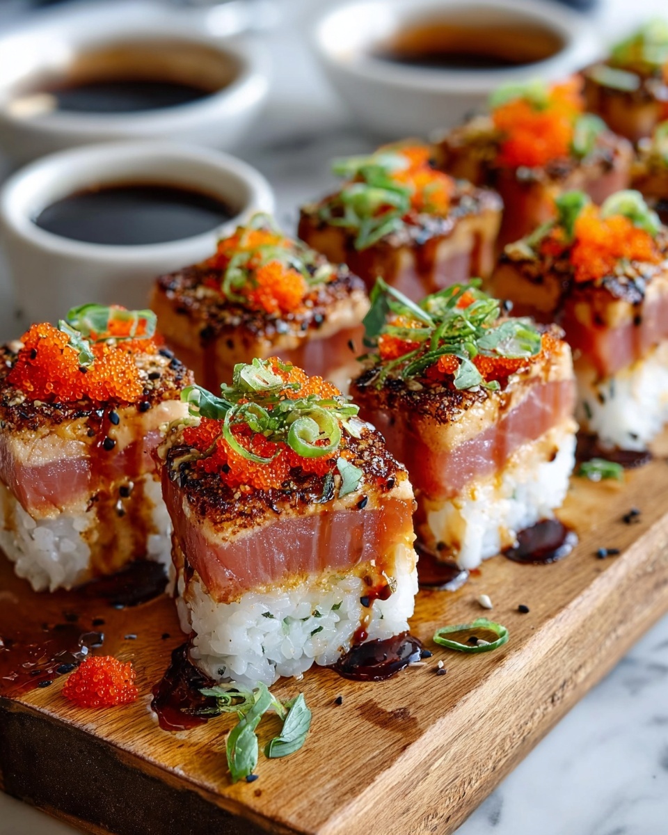 A plate of Spicy Salmon Sushi Bake.
