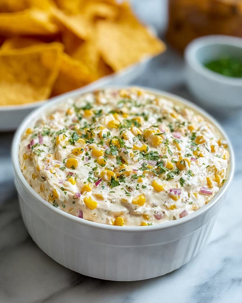 A white bowl filled with a creamy dip.