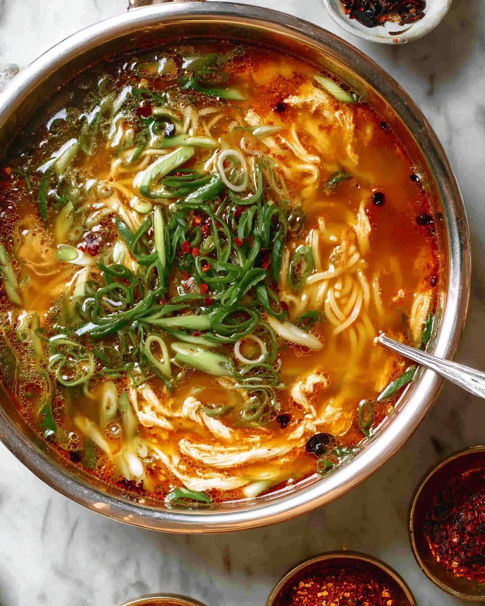 A bowl of soup with noodles and vegetables.