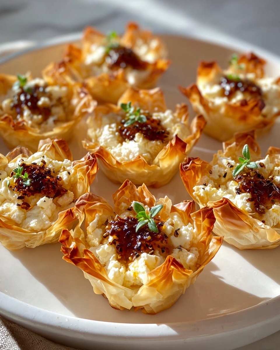 Crispy Feta & Hot Honey Phyllo Cups.