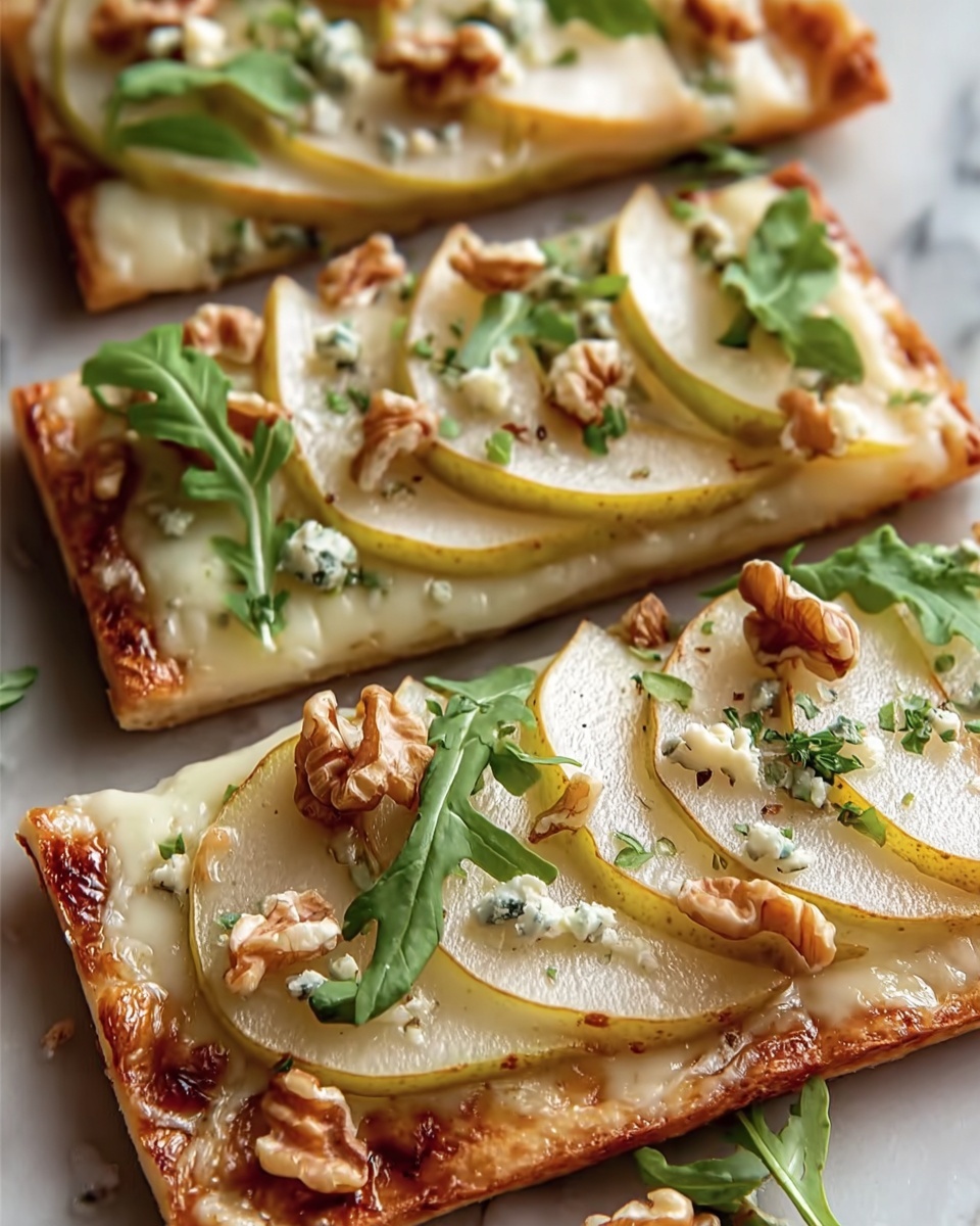 A slice of pizza with apples and walnuts.