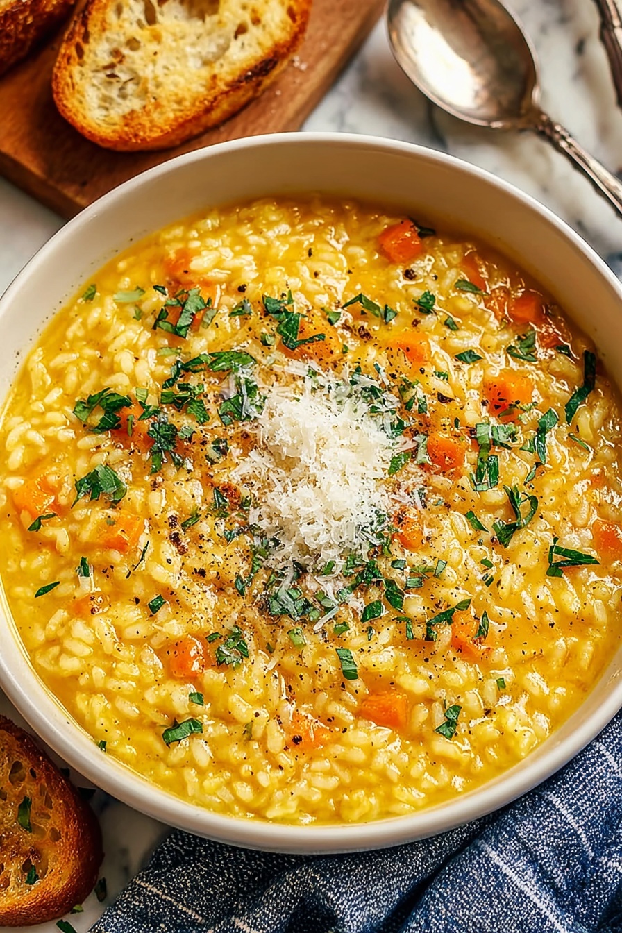 A bowl of Italian Penicillin with cheese and vegetables.
