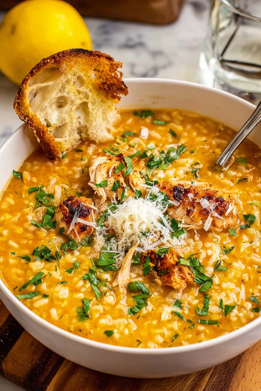 A bowl of Italian Penicillin with chicken and cheese.