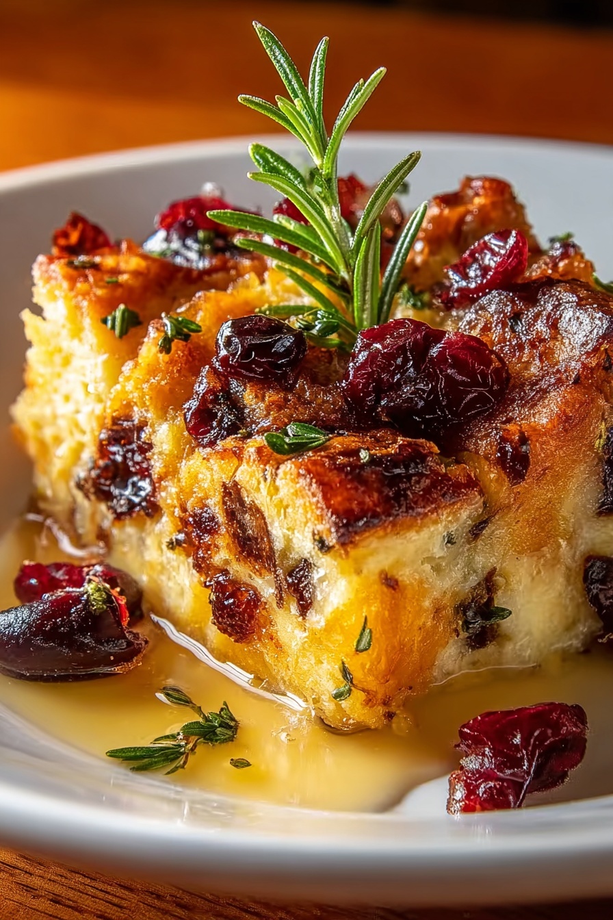 A close up of a dessert with a sprig of rosemary on top.