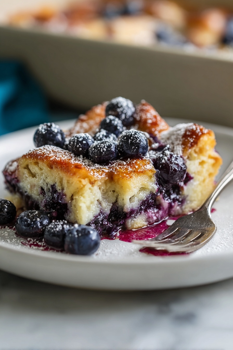 A slice of blueberry lemon French toast.