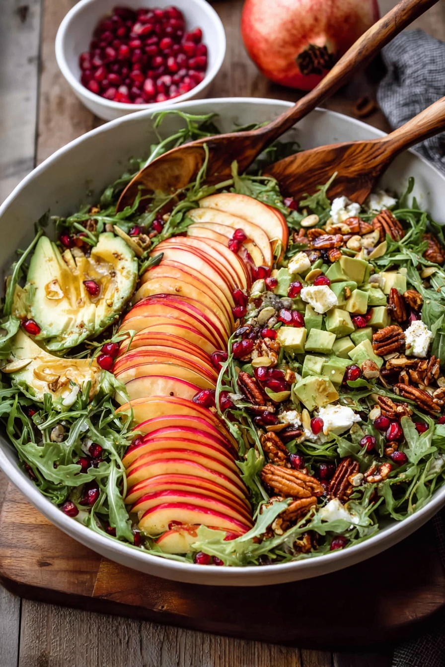 A bowl of food with a slice of apple and a spoon.