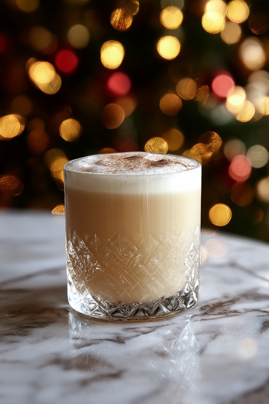A glass of alcohol with cinnamon on top.