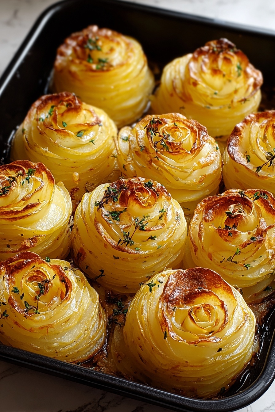 Duchess potatoes with rosemary and garlic.