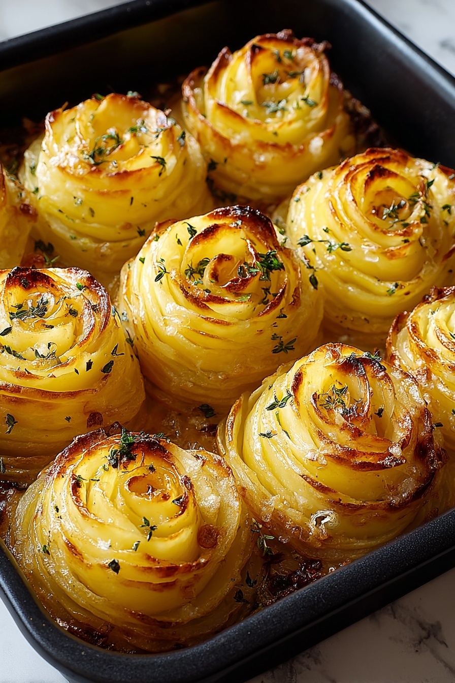 Duchess potatoes with herbs.
