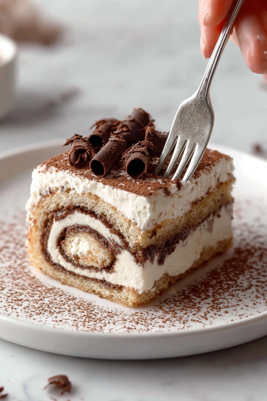 A slice of cake with chocolate and white frosting.