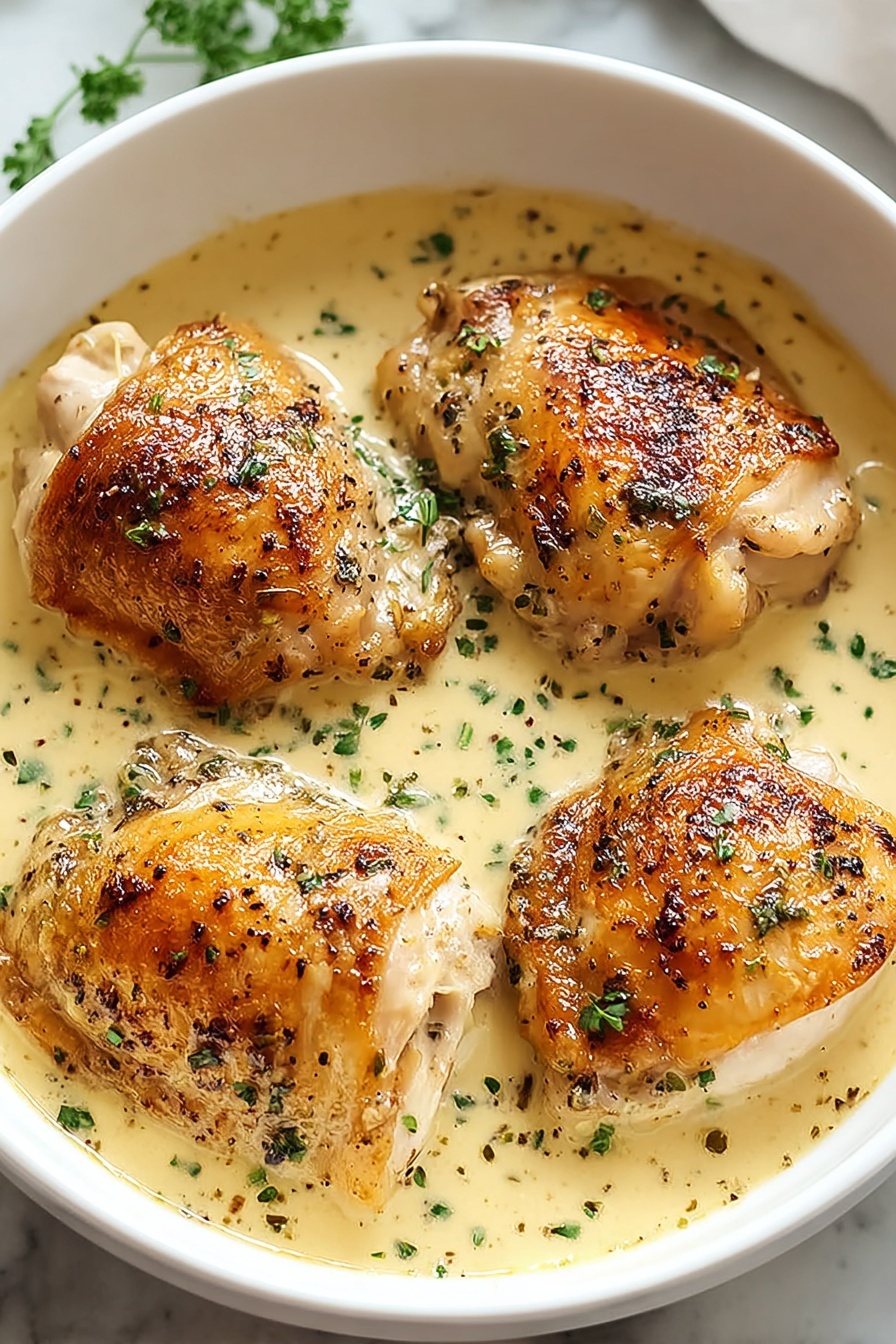 Chicken with cream of chicken soup.