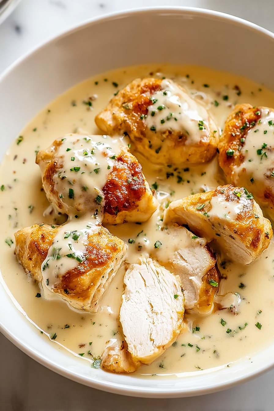 Chicken with cream of chicken soup.